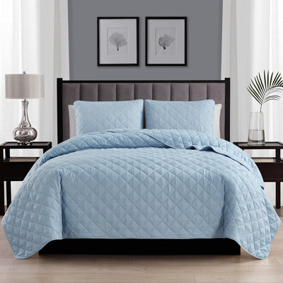 Wayfair Basics® 1800 Series Microfiber Reversible Diamond Quilt Set