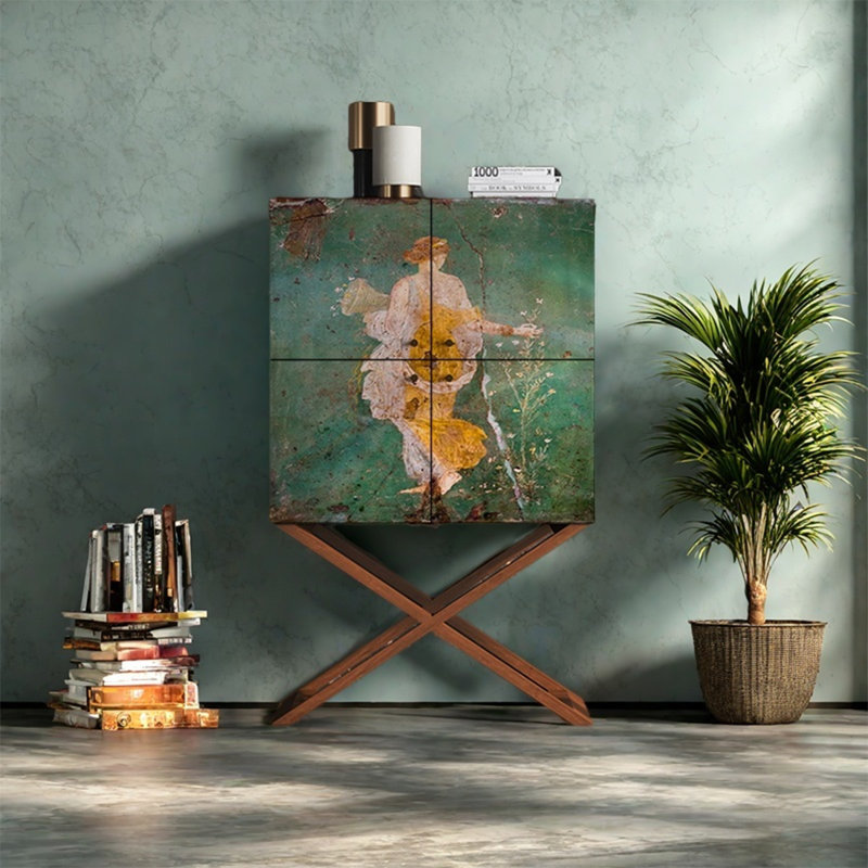 Armoire de rangement élégante avec plateau en pin, Brun