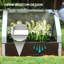 Lit de jardin surélevé en métal galvanisé blanc et brun avec mini-serre 2 en 1