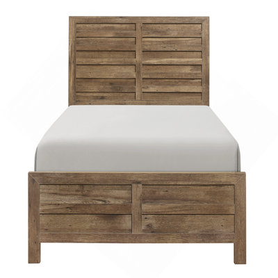 Mobilier de chambre à coucher en bois de style rustique patiné avec finition de pin vieilli 1pc