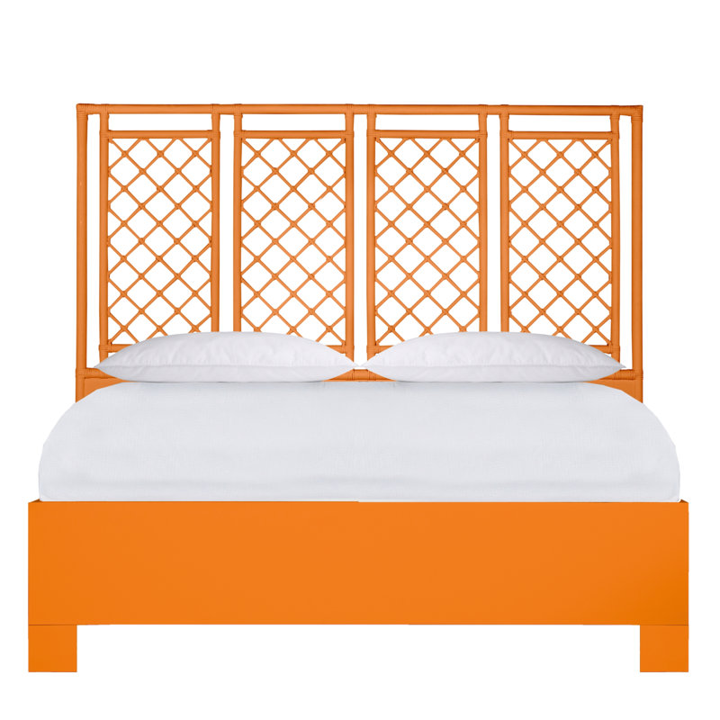 X & Diamond Low Profile Platform Bed, Twin XL, Citrus Orange