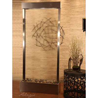 Tranquil River Floor Fountain with Light