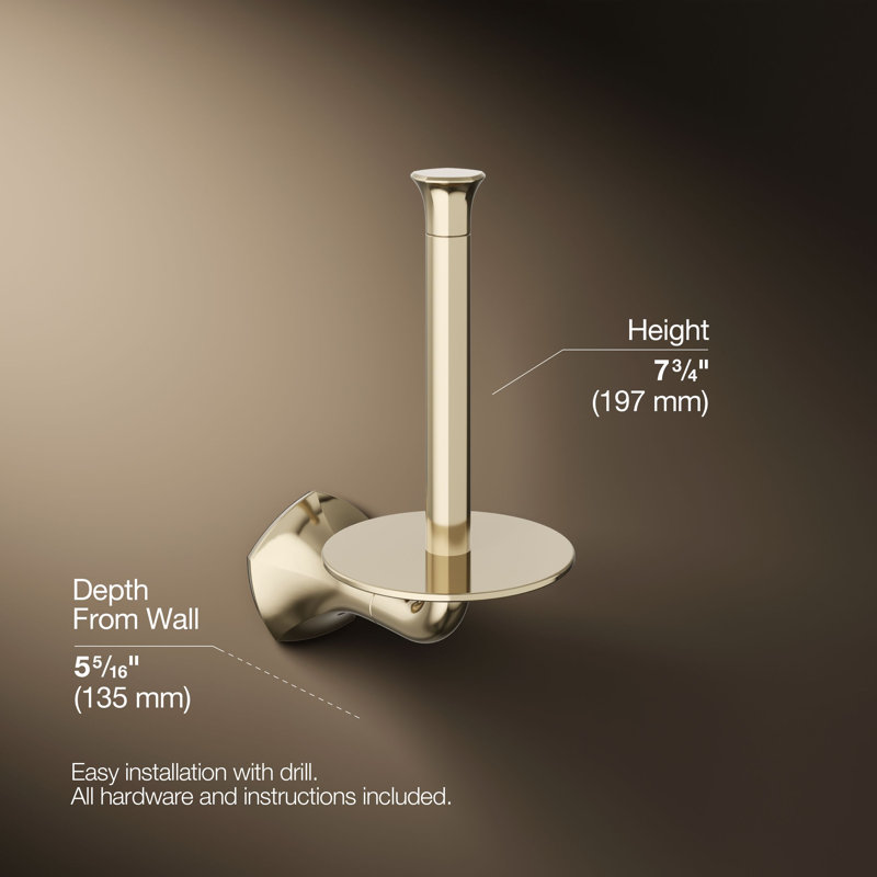 Occasion Vertical Toilet Paper Holder, Vibrant French Gold