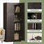 Spacieux garde-manger en bois brun foncé pour la cuisine moderne