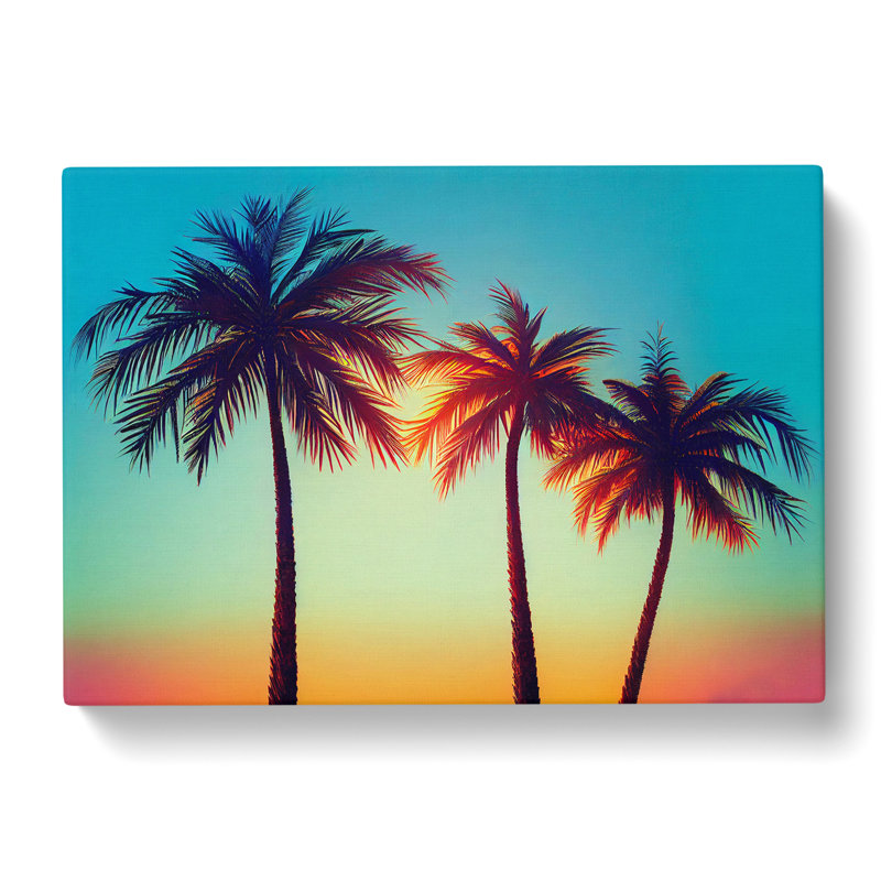 Evening Palm Trees - Wrapped Canvas, 35cm H x 50cm W x 3cm D