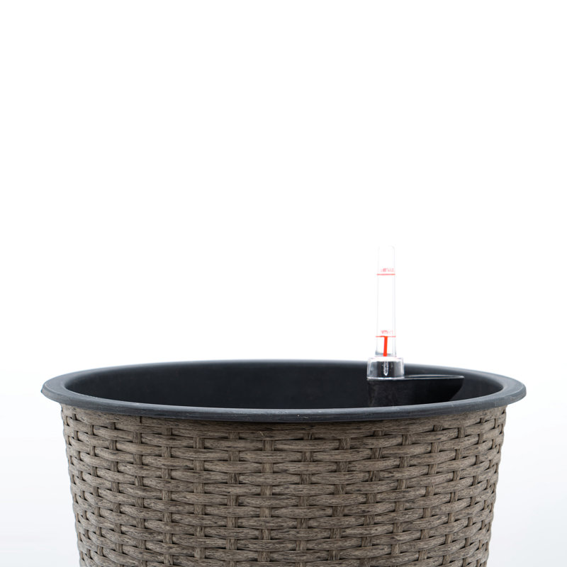 13 In. Gray Self-Watering Planter - Keeps Plants Hydrated, , Simple Installation Hand-Woven Artistry, Frost , Water Level Sensor Included