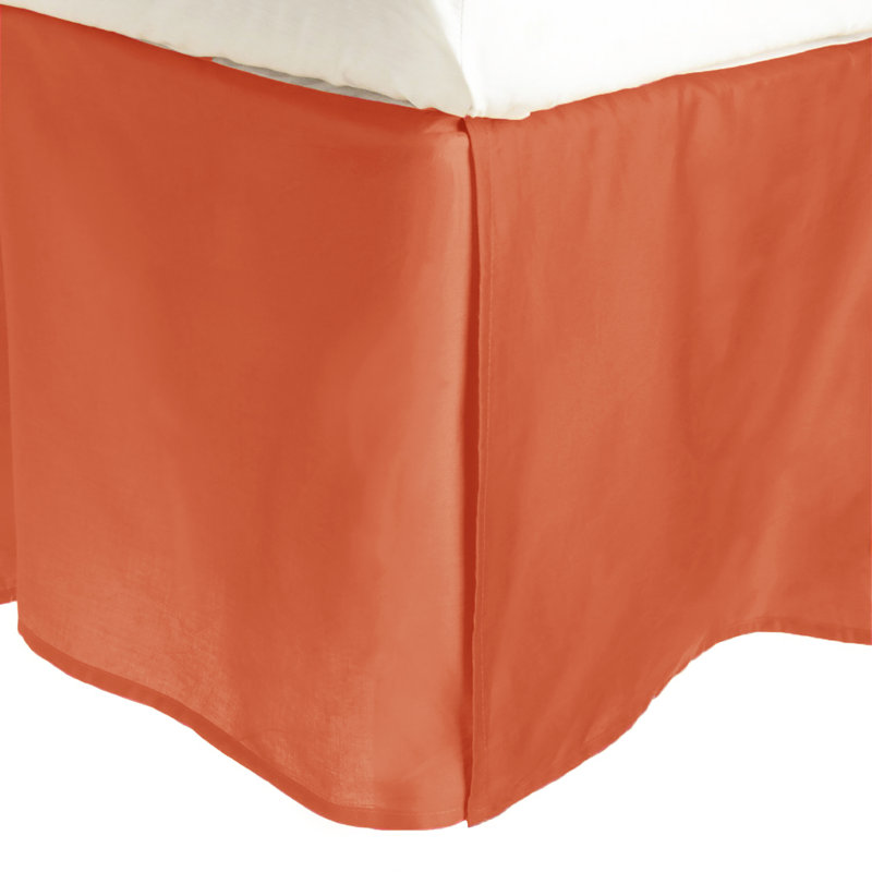 Luxueuse jupe de lit en coton égyptien à densité de tissage 300 fils avec plis ajustés de 15 pouces, Très grand, Citrouille