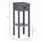Table d'appoint étroite à 2 niveaux avec tiroir et tablette inférieure - gris-1994548984