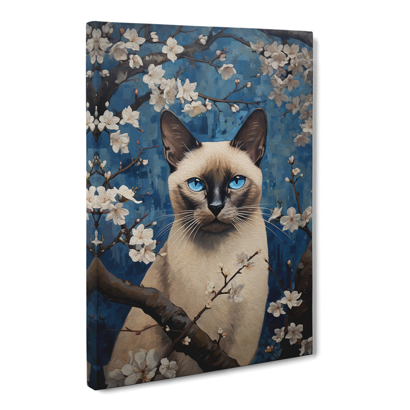 Siamese Cat Romanticism - No Frame Print, 76cm H x 50cm W x 3cm D