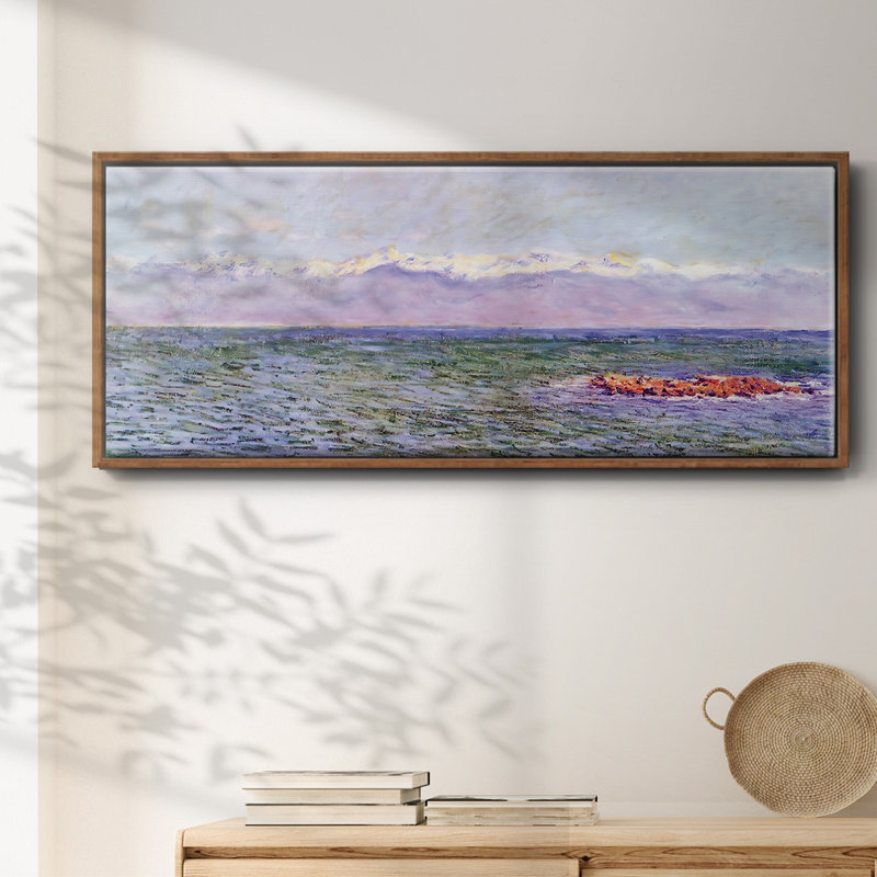 La mer et les Alpes, 1888, reproduction d'art sur toile, H 20 po x l 50 po x P 1,5 po, Noyer