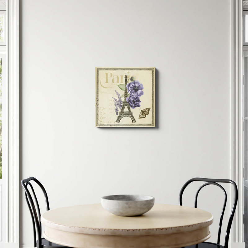 «Paris Ephemera VI», peinture sur toile, H 20 po x l 20 po, Toile tendue