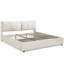 Très grand lit hydraulique avec revêtement en chenille confortable et confortable, rangement beige moderne