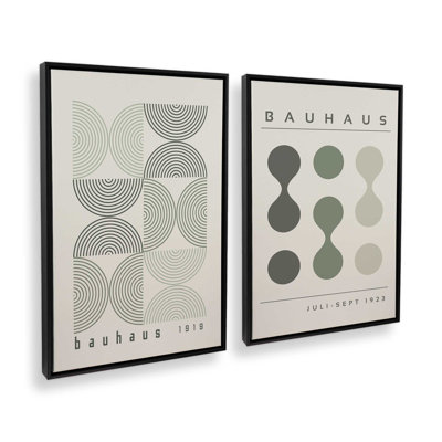 Bauhaus Flow and Composition en vert I, ensemble de 2