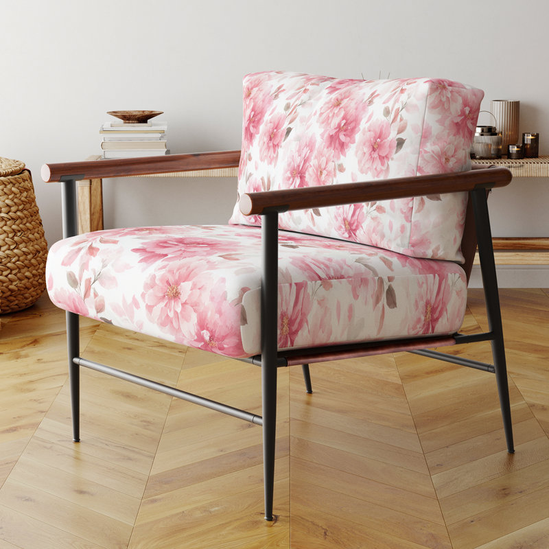 Chaise rembourrée Country Farmhouse, Brown Round Arms