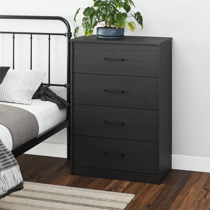 Brez 71cm W 4 - Drawer Chest of Drawers, Black Oak