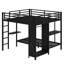 Structure de lit superposé avec garde-robe intégrée et bureau pliable