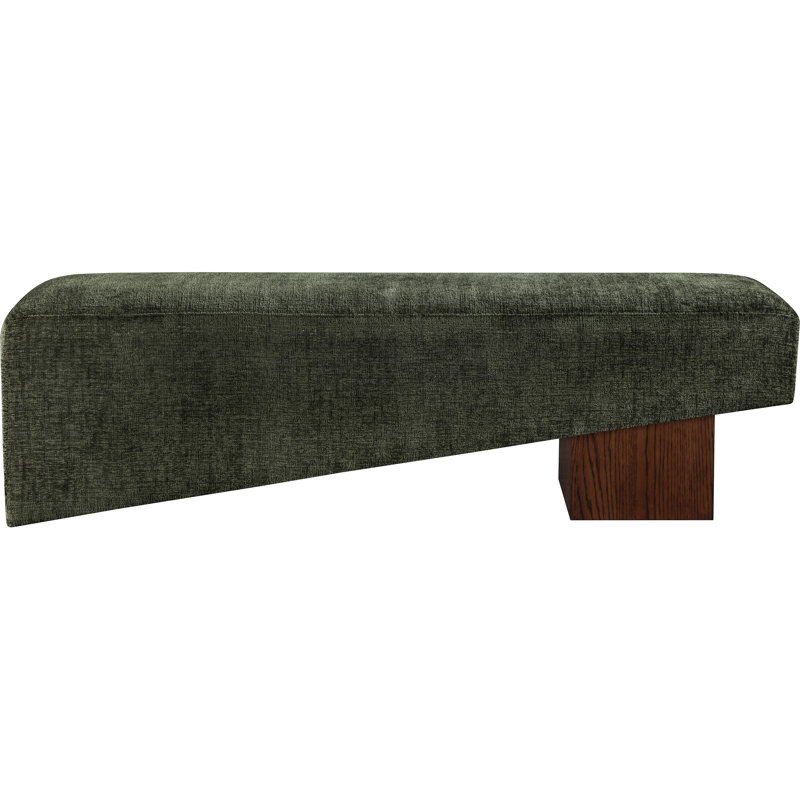 Alora Fabric Bench, Brown, Green Polyester Fabric