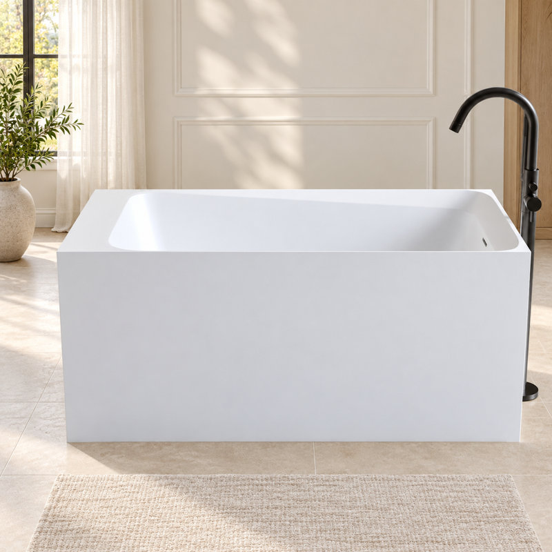 Baignoire de trempage autoportante ovale 51 po. X 27,6 po. Blanc mat