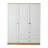Sapphire Oak Wardrobe with 3 Doors & 3 Drawers, 20.5 x 59.1 x 74.8 inches | 100% Melamine Coated Chipboard, Easy Assembly, Friction Brake Hinges, Stylish Black Accents | Perfect for Modern Bedroom & Storage Solutions