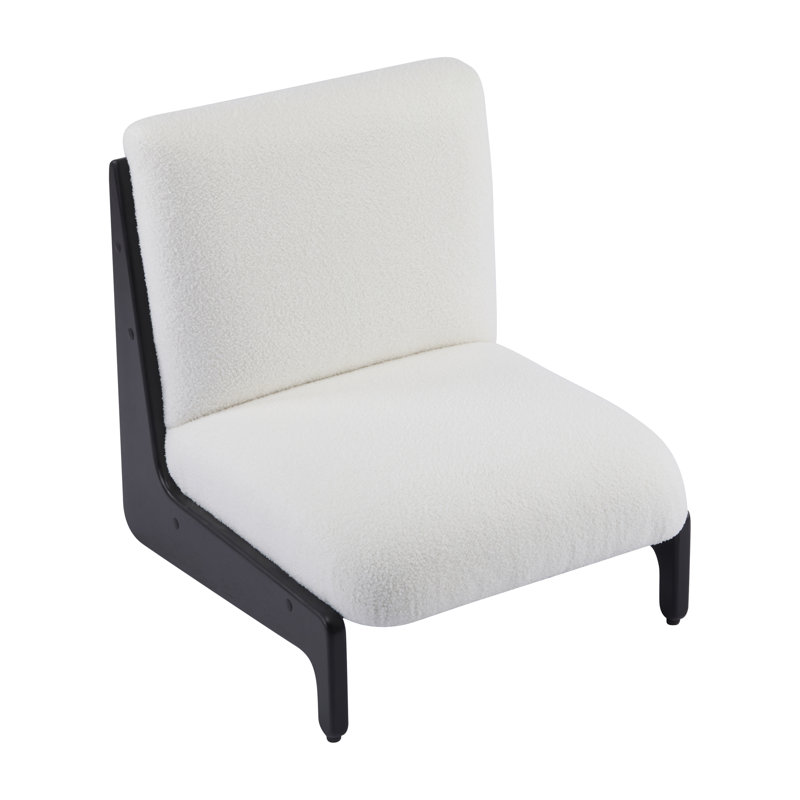 Fauteuils de chambre rembourrés à profil bas, Noir, Blanc