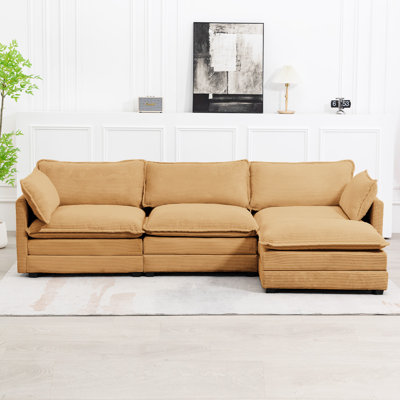 Redenius 4-Piece 112'' Upholstered L-Shape Sectional