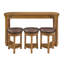 Ensemble de table de bar 3 tabourets, ensemble de salle à manger à hauteur de comptoir en bois massif, brun naturel biologique, rectangulaire de 60 pouces, salon de cuisine 4 places