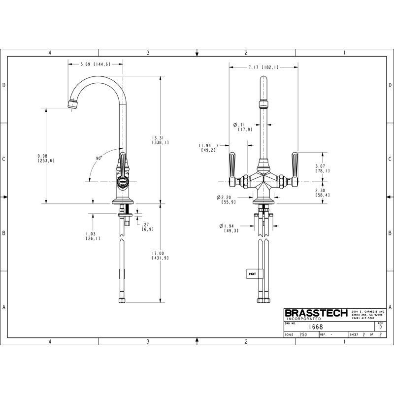 Astaire Double Handle Bar Faucet, Polished Nickel