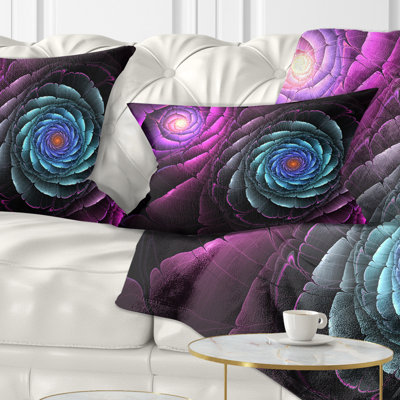 Coussin lombaire à fleur fractale floral