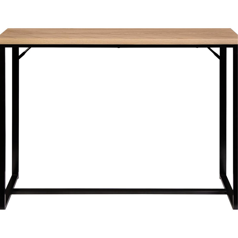 Coastal Modern Console Table With Natural Wood And Black Metal, 39" Dimensions, Good For Storage Decor In Entryways Surface Metal Legs, Hallway