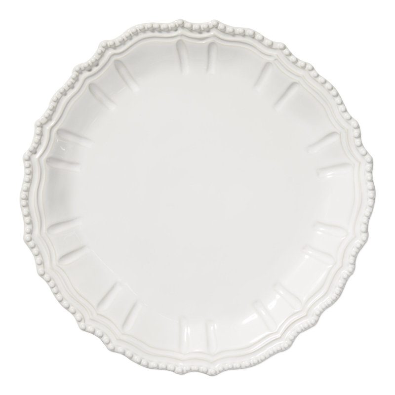 Plat rond Incante Stone Baroque, Blanc