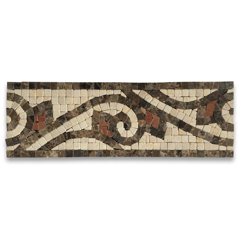 Carrelage mural en mosaïque 8 po x 20 po, Brun/beige/rouge