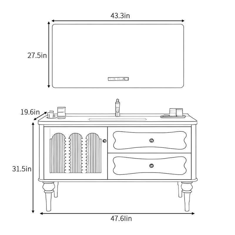 French light luxury simple bathroom cabinet