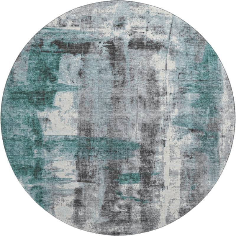 Premium Machine Washable Mouton Abstract Rug, Round 8'