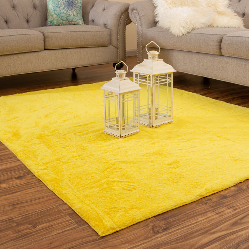 Tapis jaune Basilico, Rectangle 5 pi 3 po x 7 pi
