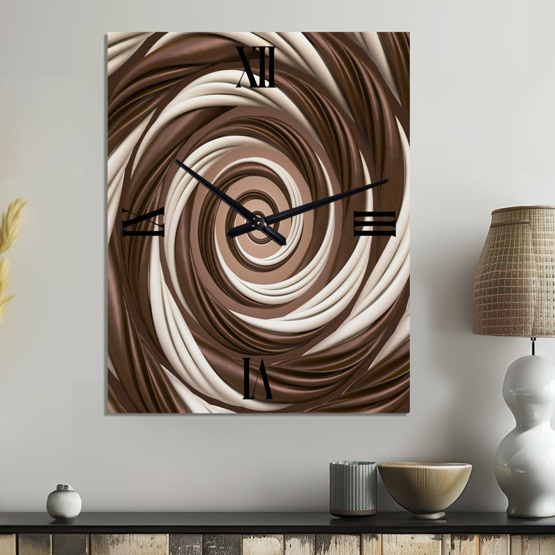 Horloge murale abstraite chocolat et chocolat, Surdimensionné