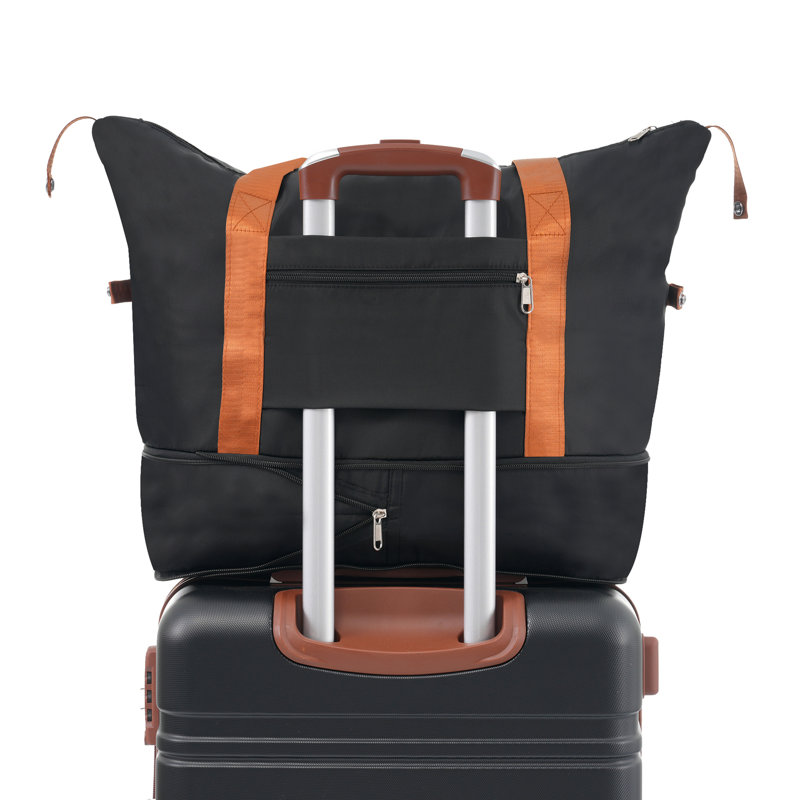 Ensemble léger de valises rigides avec serrure TSA et roulettes, Black