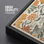 Motif floral rétro orange et vert, fleurs botaniques abstraites et antiques-101185494-111696325