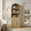 Bibliothèque de 76 po de hauteur avec portes, bibliothèque à 5 niveaux avec 3 tablettes ouvertes, armoire de rangement moderne avec plateau arqué-776699717