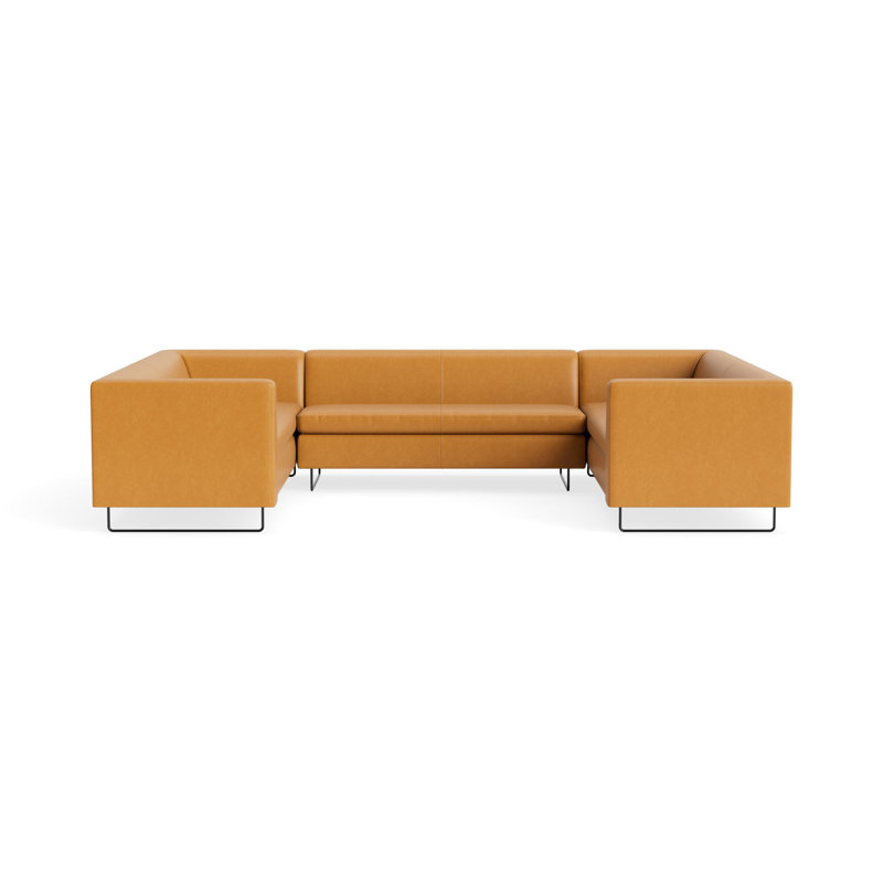 MTO - Bonnie & Clyde U-Shaped Sectional w/ Black Legs, Canyon Leather