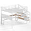 Grand lit mezzanine 3 tiroirs en métal avec bureau intégré, DEL et USB-131199687