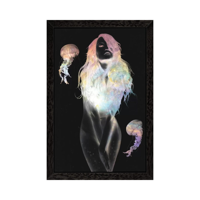 Medusa by Dániel Taylor - Print on Canvas, 152.5 cm H x 101.5 cm W, Black Framed