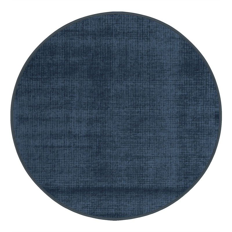 Tapis gris uni lavable à la machine, Rond 8 pi