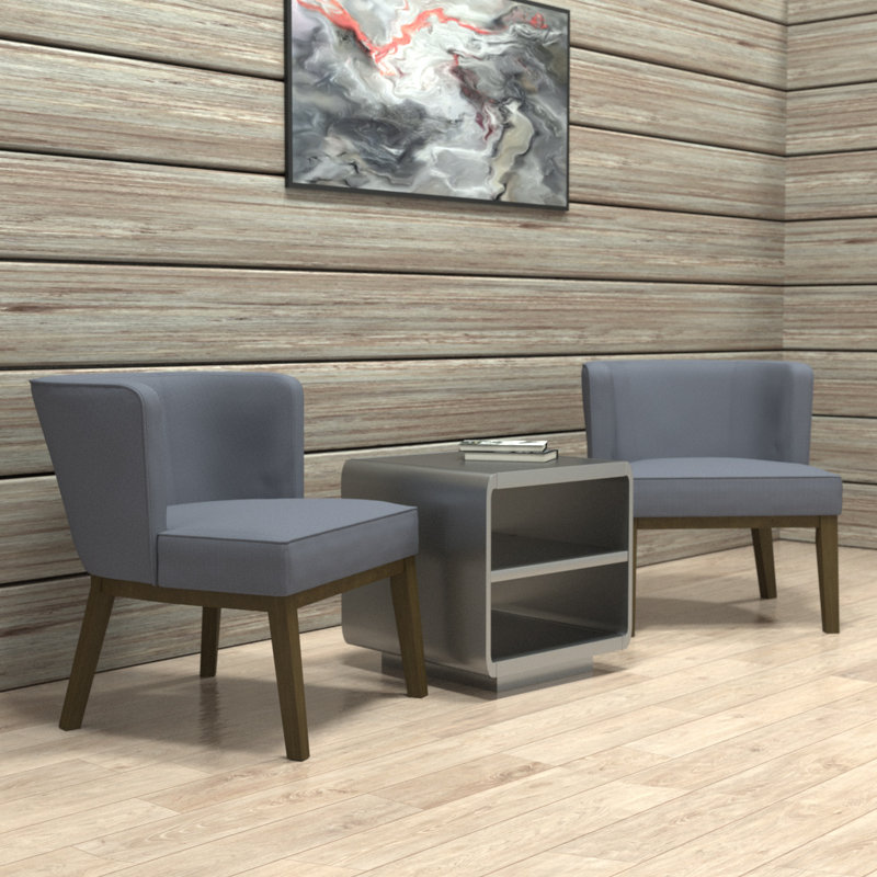 Fauteuil demi-tonneau l 25,5 po Evet, gris
