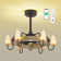 24.8" Farmhouse Retro Ceiling Fan With Lights And Remote/app Control