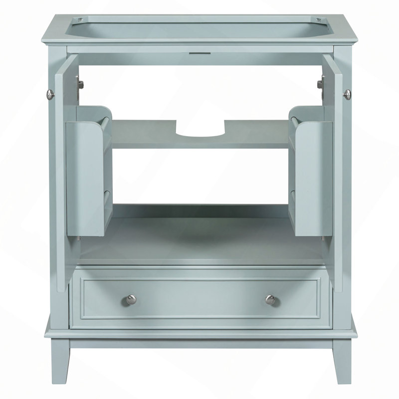 30" Bathroom Vanity Without Sink, Base Only, Multi-Functional Bathroom Cabinet With Doors And Drawer, Solid Frame And MDF Board
