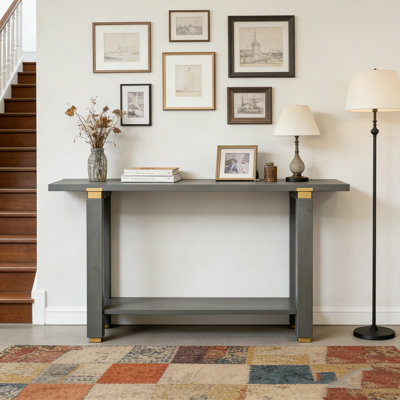 62.9" Modern Minimalist Console Table, Solid Wood Entryway Sofa Table