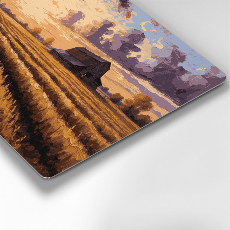 «Farm Evening Sunset», art mural en métal brun, H 12 po x l 18 po