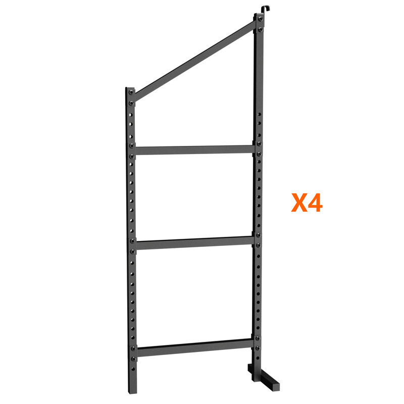Paquet de 4 tablettes de rangement robustes pour le transport - 3 tablettes réglables en acier, capacité de charge de 800 lb par support