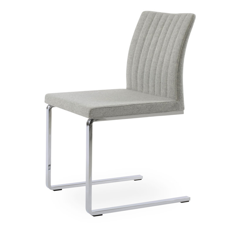 Zeyno Flat Dining Chair, Silver