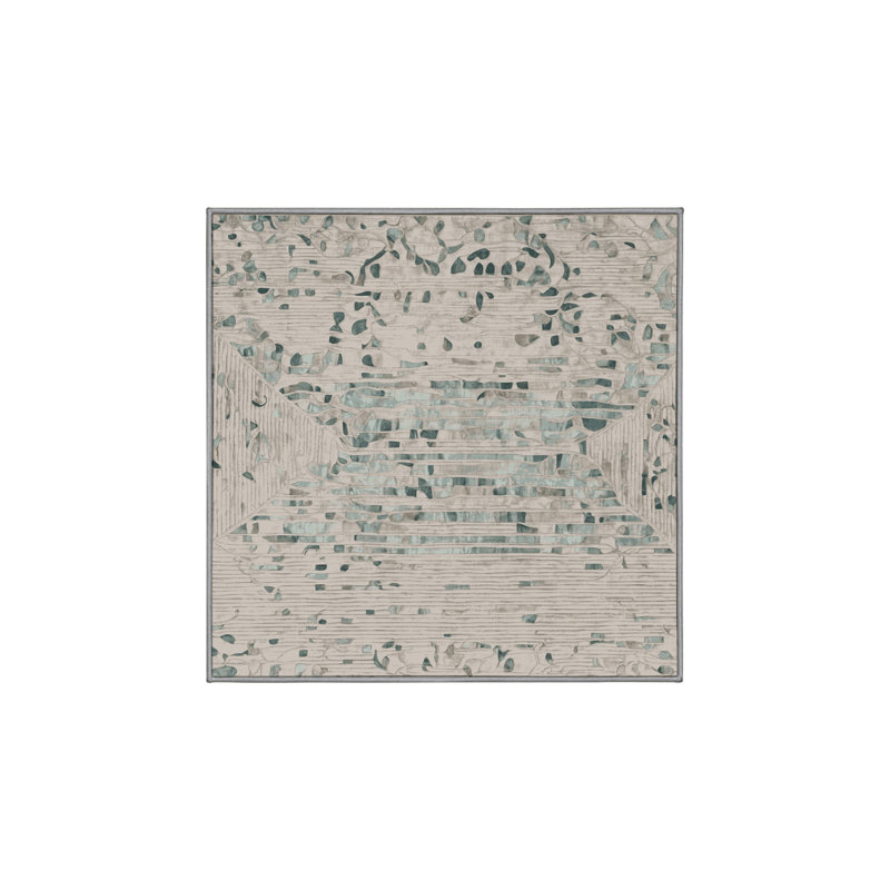 Tapis gris lavable à la machine, Carré 8 pi